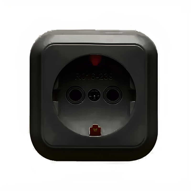 Розетка зовнішня 1-а із заземленням MARSHEL Maglev RO16-239 BLACK 1/16