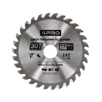 Диск пильний по дереву 125х22.2х30Т  (APRO)