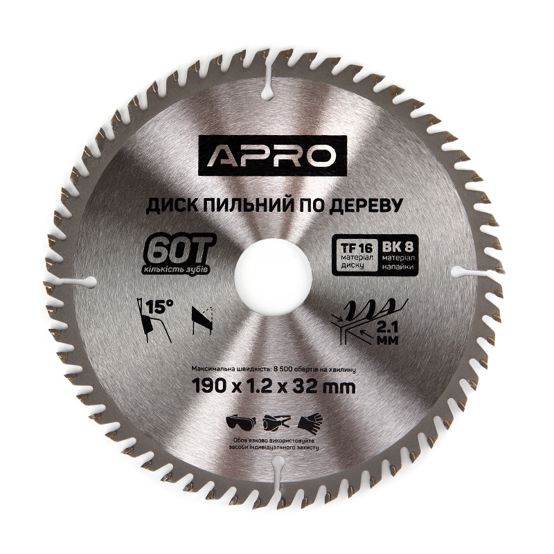 Диск пильний по дереву 190х32(30)х60Т  (APRO)