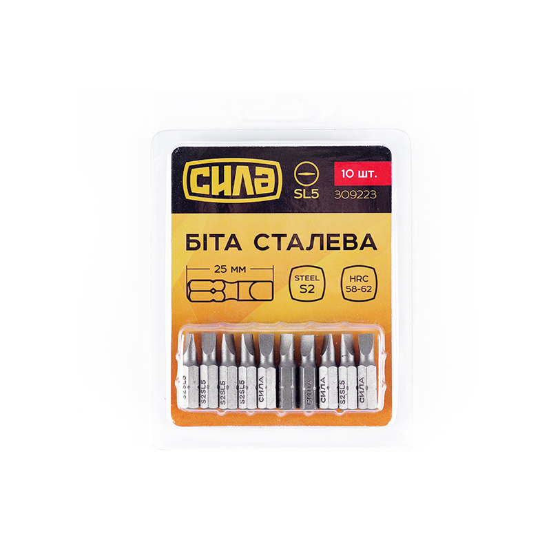 Біта SL5х25 мм 10шт в уп  (СИЛА)