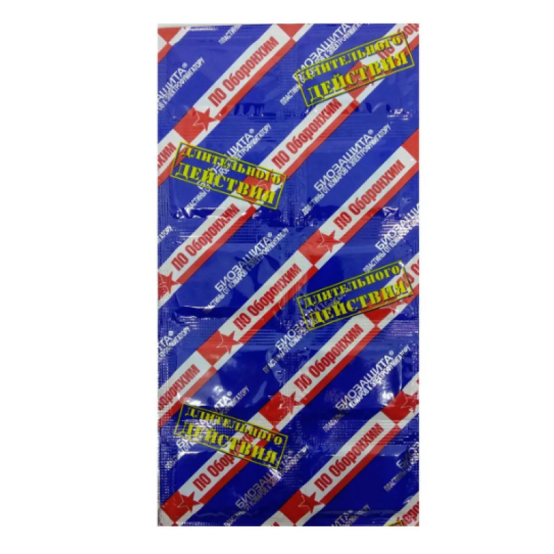 Пластини від комарів Оборонхім тривалої дії сині (10шт./лист) 1л. / 250 