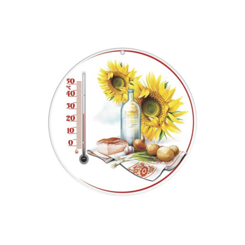 Термометр кімнатний Сувенір П-26, малюнок в асортименті, 0/+50, Ø120 мм, пластмаса, підвісний 1/40