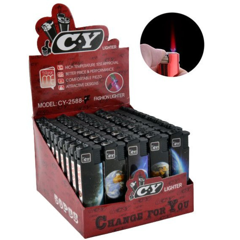 Запальничка із ліхтариком (турбо полум'я) Космос №2588-7 50/1000