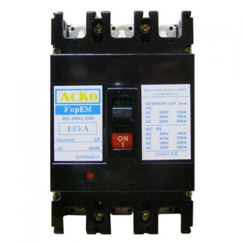 Автоматичний вимикач УКРЕМ ВА-2004/250 3р 150А АСКО