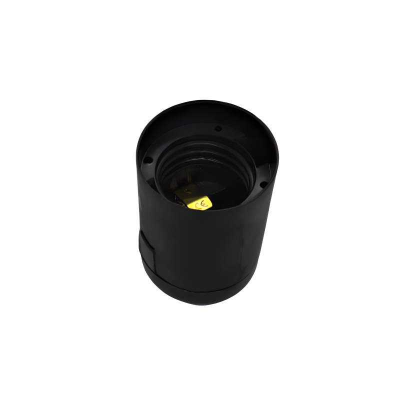 Патрон Е27 ERKA 02, пластиковий гладкий зі шляпкою,чорний