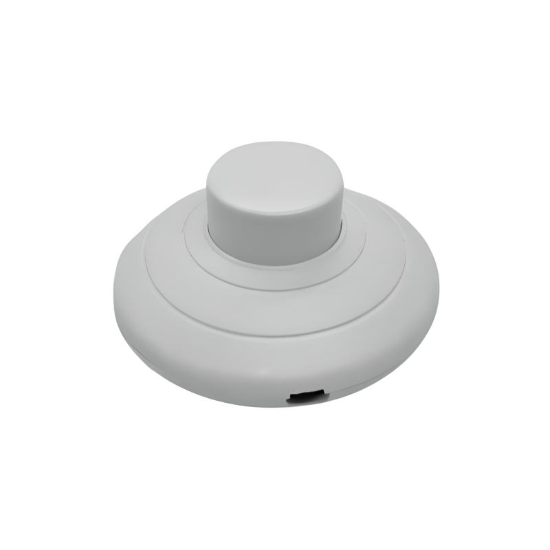 Вимикач кнопка ERKA 3002, 3А, кругла для торшерів,біла