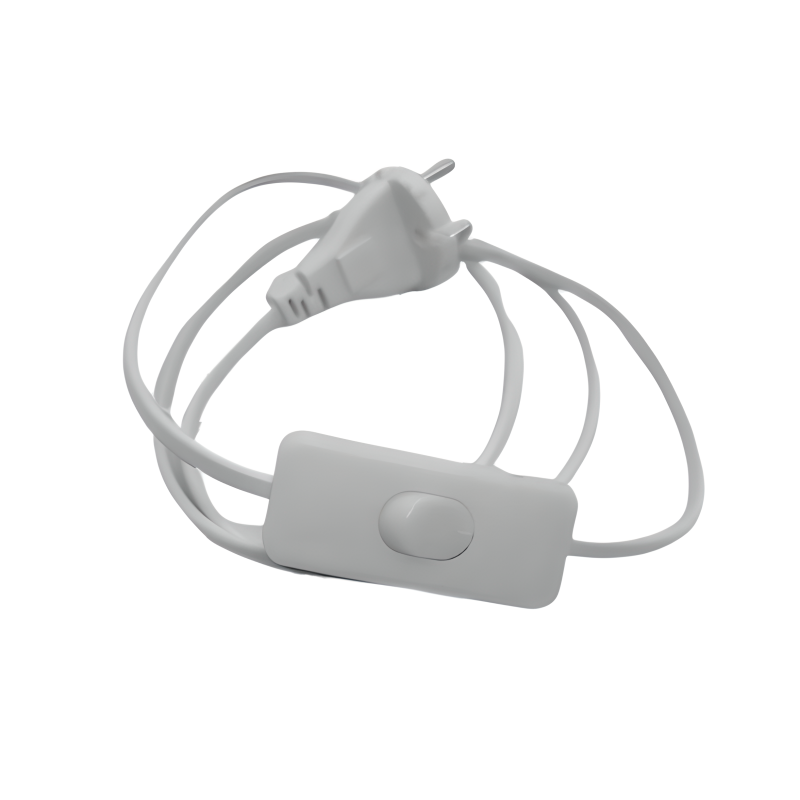 Шнур-бра 1,2м білий (400) з прохідним вимикачем