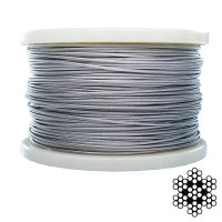 Трос 3 мм DIN 3055 (6х7+1х7) нержавіючий А2 200 м  (APRO)