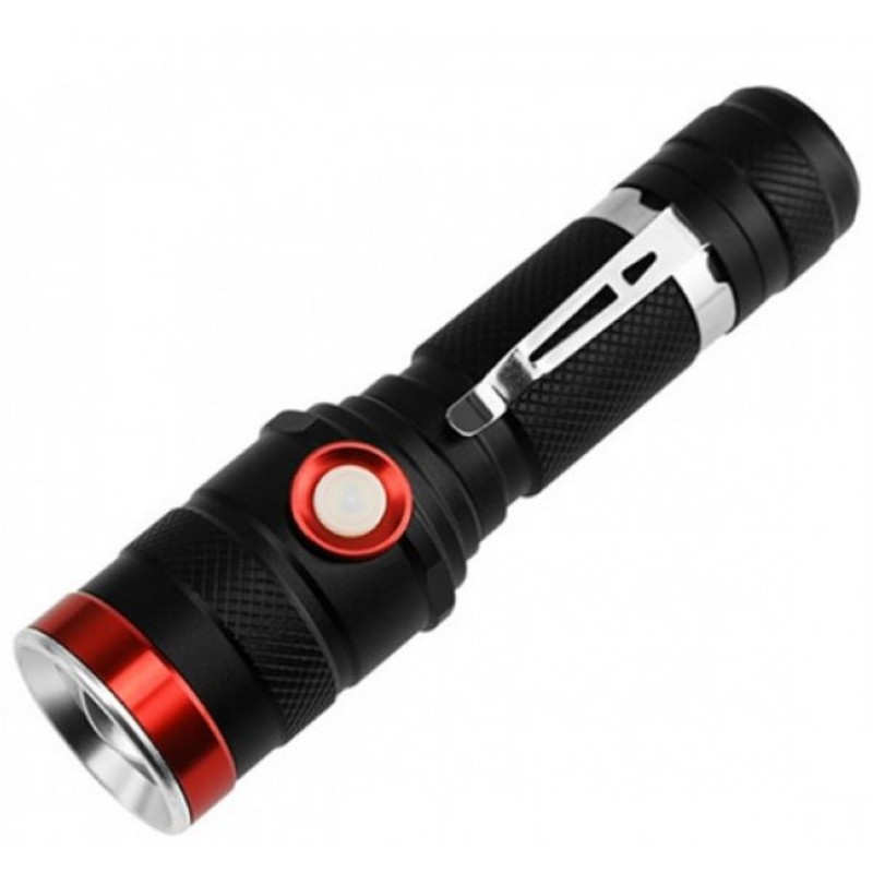 Ліхтар 220 T6 POLICE ZOOM МОНОкріст, 1 режим, кнопка збоку, акк. 18650