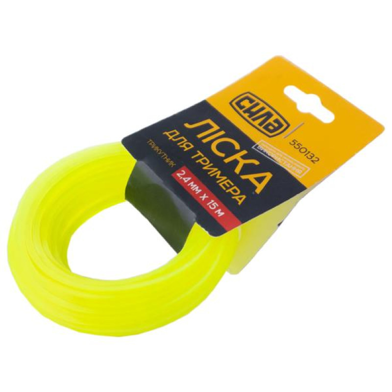 Ліска для тримера 2,4мм трикутник 15м  (СИЛА)