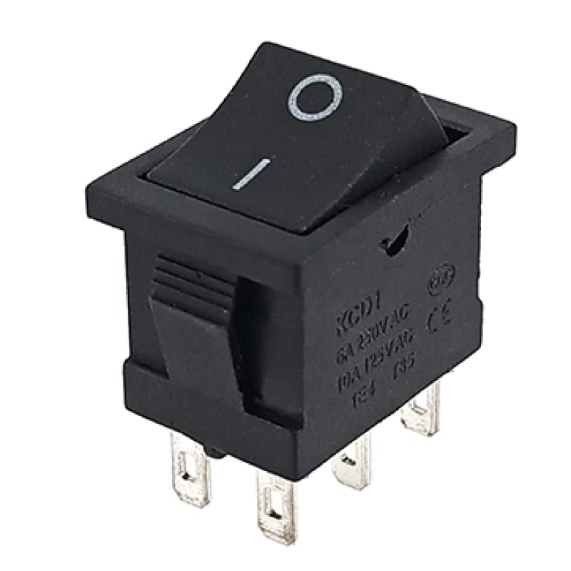 Кнопка квадратна маленька чорна на 6 контактів (100)