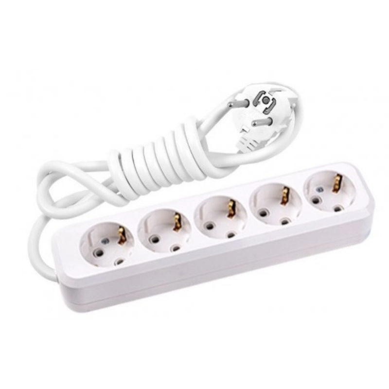 LIDER Подовжувач LP16-535 (5-місць) із заземленням 5м 10шт.