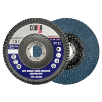 Круг пелюстковий торцевий КЛТ COBRA ZR цирконієвий Т27, 125х22 мм, P120