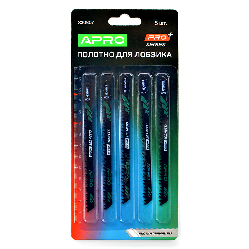 Полотно для лобзика (дерево) 116/90 мм 3 мм-8TPI чистий прямий різ T301CD PRO  (APRO) (пач - 5шт)