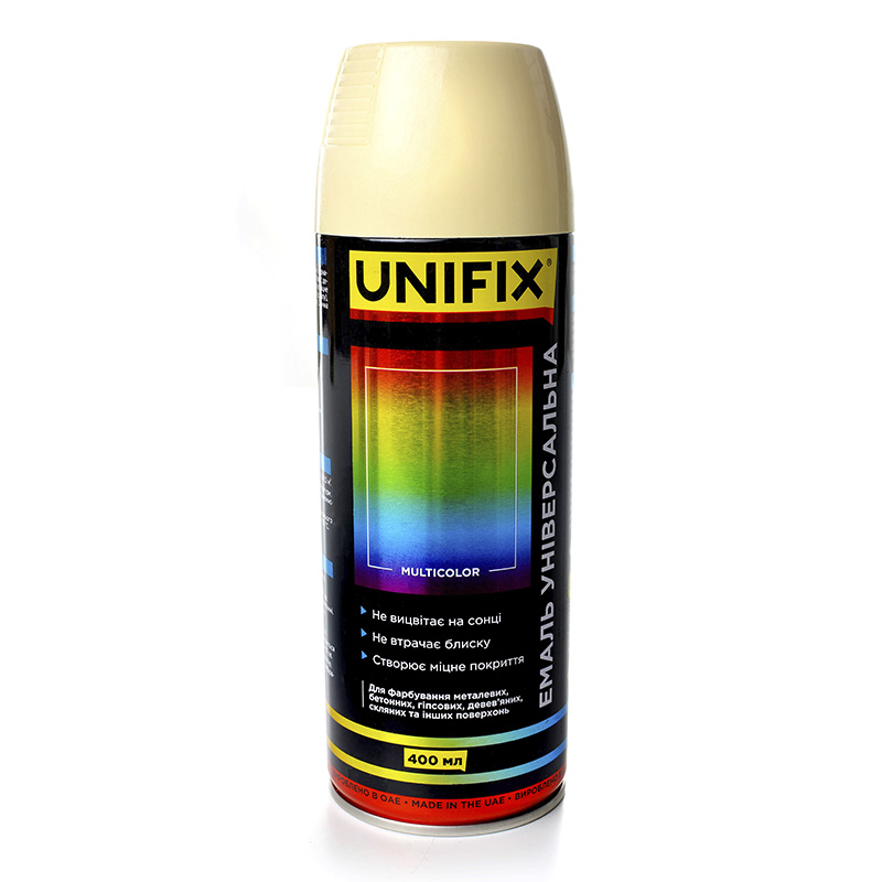 Емаль універсальна акрилова RAL 1001 Бежева глянсова 400 мл (UNIFIX)
