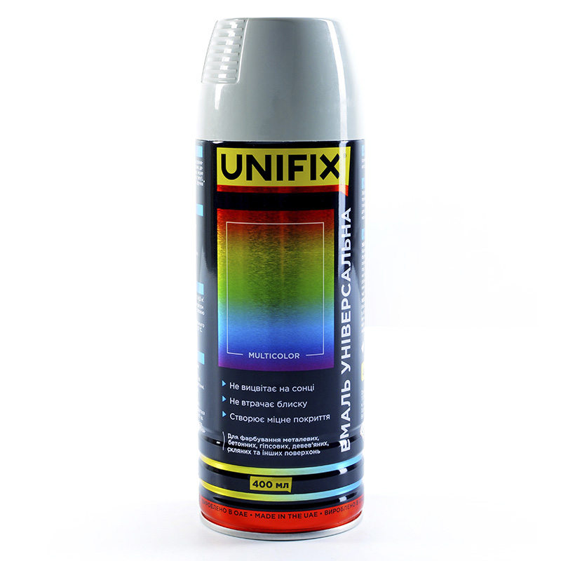 Емаль універсальна акрилова RAL 7035 Сірий світлий глянсова 400 мл (UNIFIX)