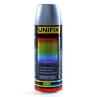 Емаль універсальна акрилова Срібло глянсова 400 мл (UNIFIX)