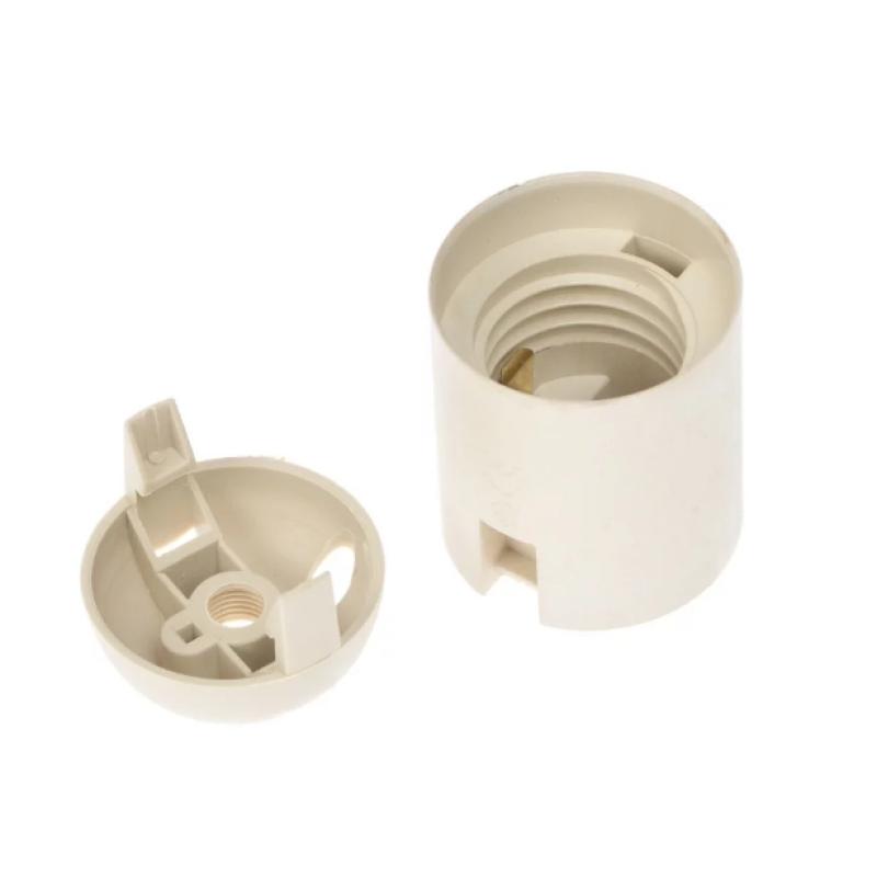 Патрон Е27 ERKA 02, пластиковий гладкий зі шляпкою,білий