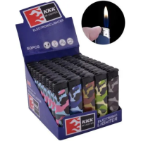 Запальничка пластикова KKK гума камуфляж №156L 50/1000