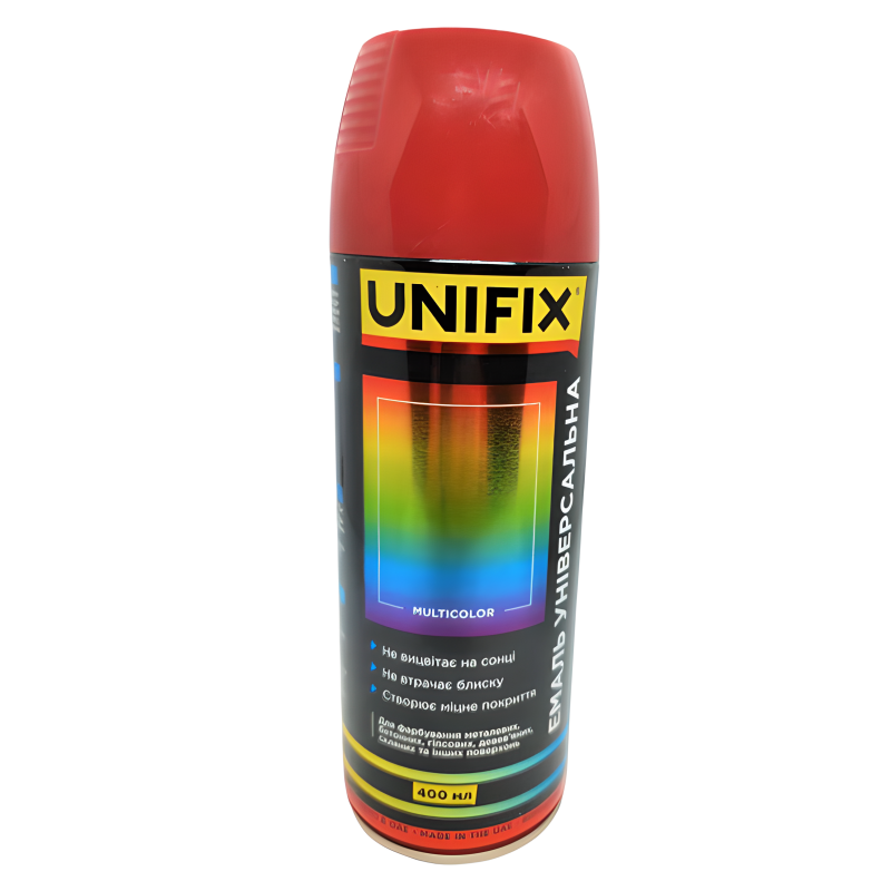 Емаль універсальна акрилова RAL 3009 Червоний оксид гляцевий 400 мл (UNIFIX)