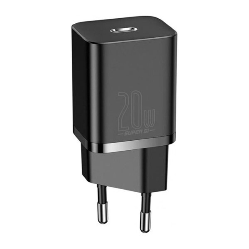 Мережевий зарядний пристрій Baseus Super Si Quick Charger Type-C 20W EU Black CCSUP-B01