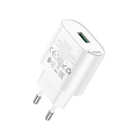 Мережевий зарядний пристрій HOCO C109A Fighter 1USB/18W/QC3.0 White