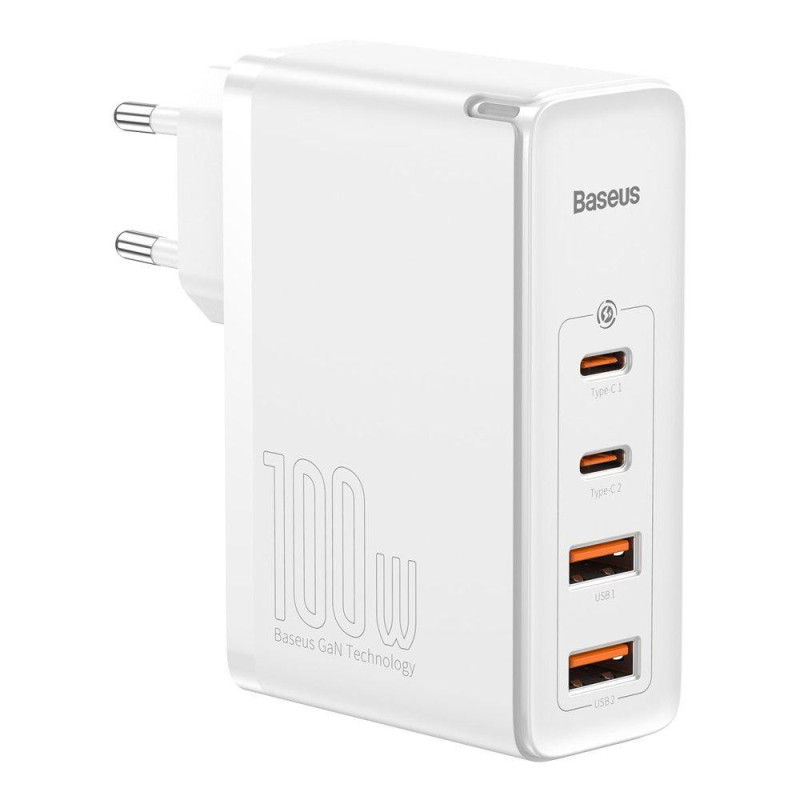 Мережевий зарядний пристрій Baseus GaN2 Pro Quick Charger 2USB+2Type-C 100W EU White CCGAN2P-L02