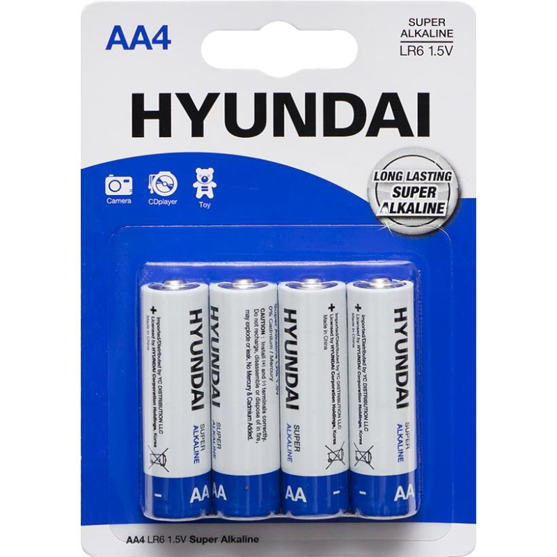 Батарейка HYUNDAI LR6 AA BL4 Alkaline 4/48