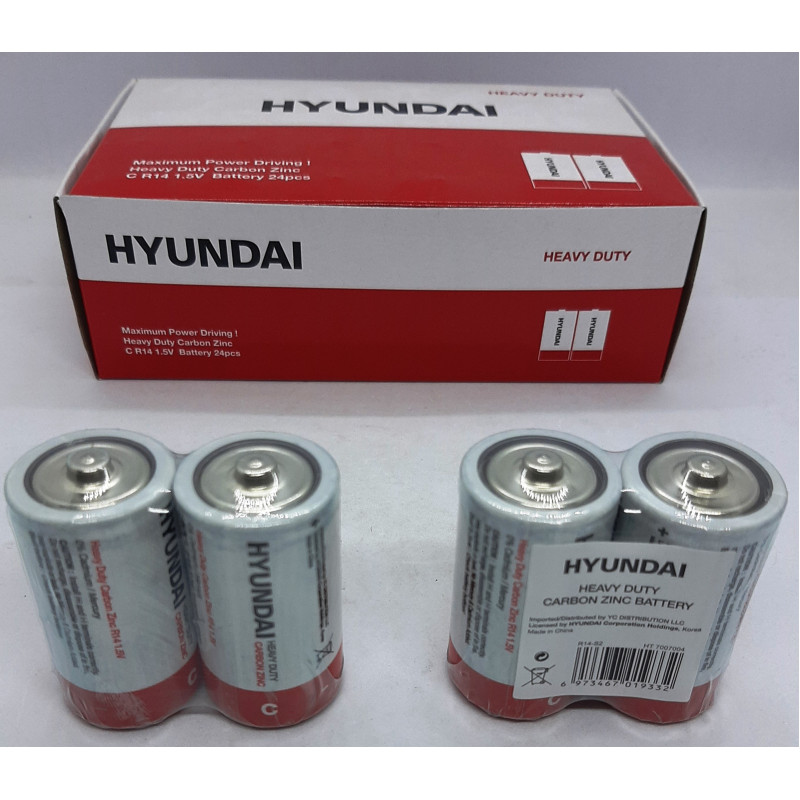 Батарейка HYUNDAI R14 C Shrink 2 Heavy Duty 2/24
