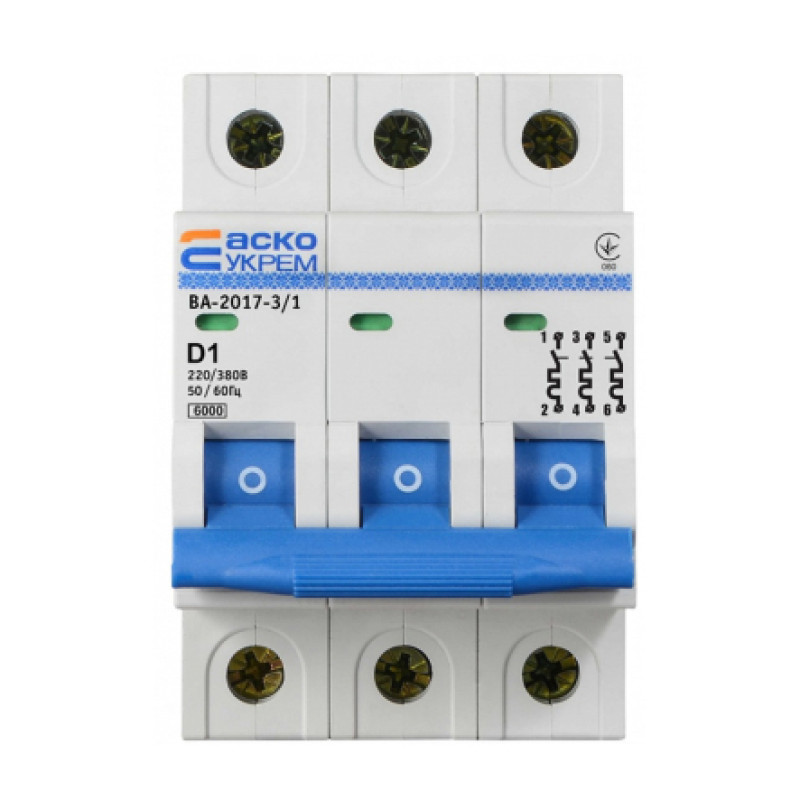 Автоматичний вимикач УКРЕМ ВА-2017 3р 40А АСКО