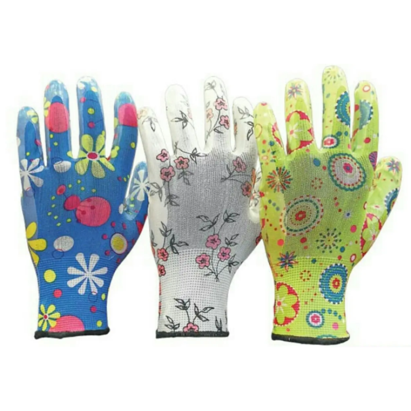 Рукавичка КВІТИ стрейч із поліуретаном асорті р.8 12/600
