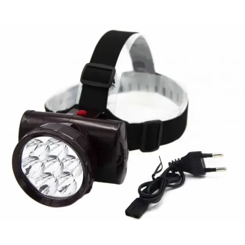 Ліхтар 1858-1 на лоб, акумулятор.+ЗУ, 7LED 80*90*65 мм