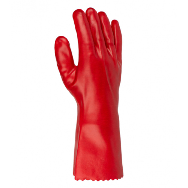 Перчатка Днепр Арт 3891(886) ПВХ повний облив,гладкі, червоні р.10 1/20