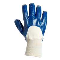 Рукавичка Дніпро Арт 4501 робочі нітрил, облив з відкритою тильною частиною, гладкі, джерсі 12/120