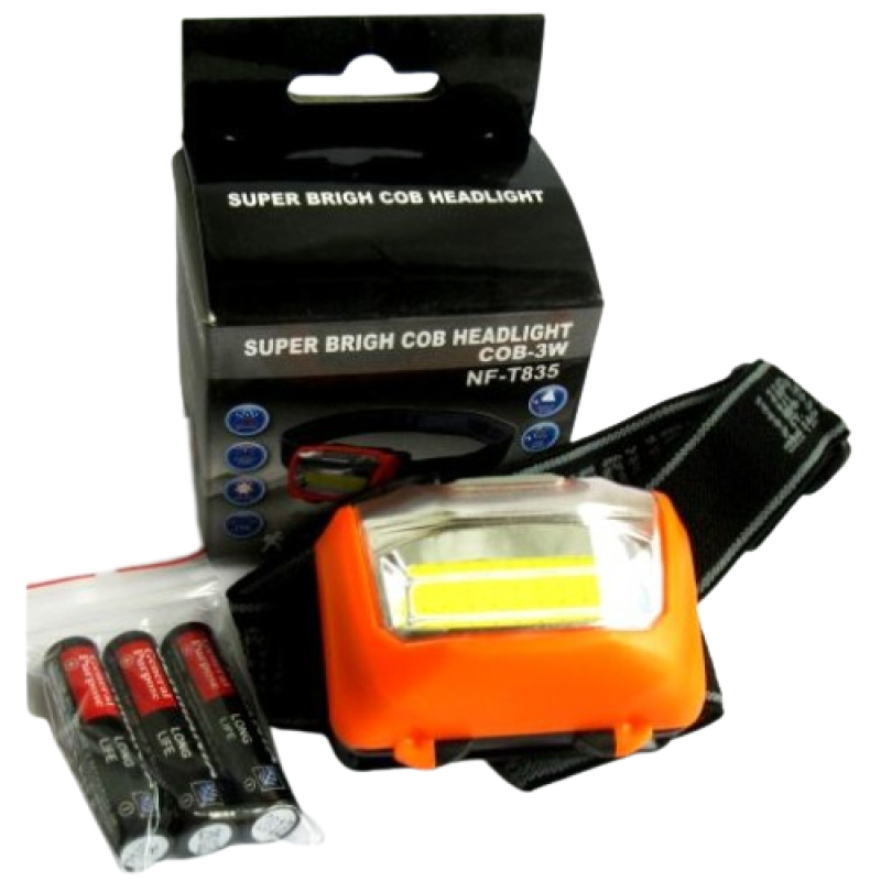 Ліхтар 243 на лоб 3W COBкрист, 3 режими, 3*AAA 60*40*35мм