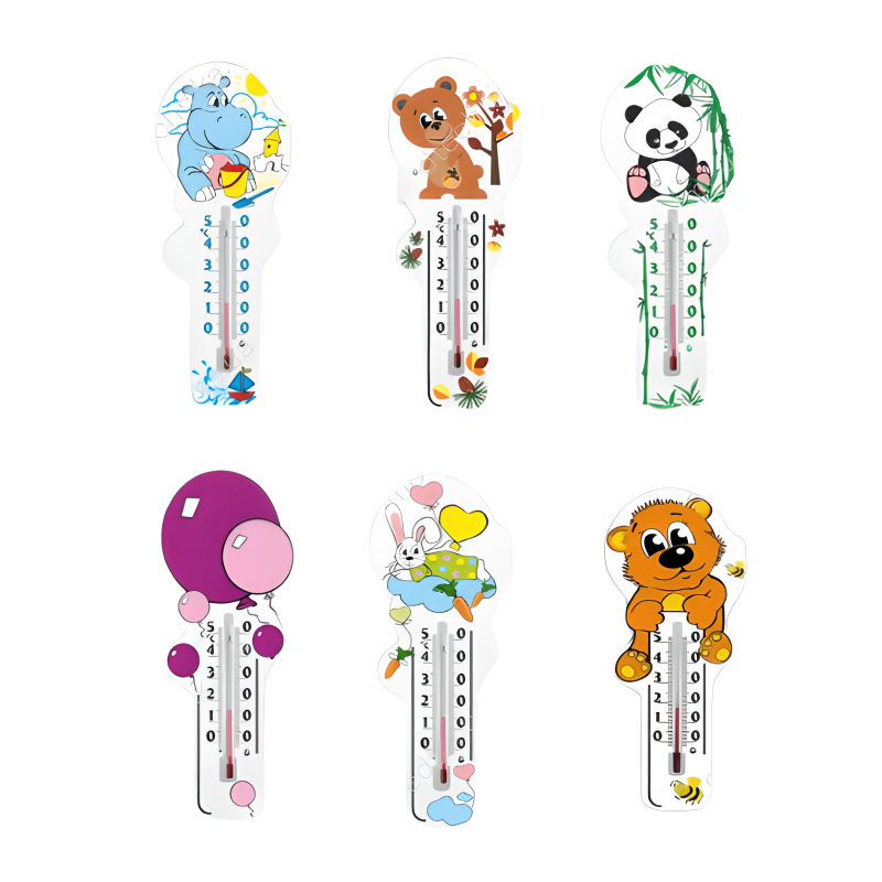 Термометр кімнатний Сувенір П-25, малюнок в асортименті, 0/+50, 200х75 мм, пластмаса, підвісний 1/144