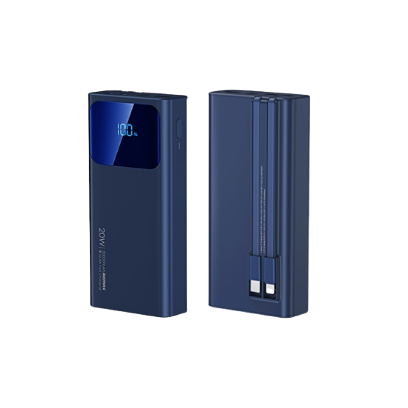 Power Bank REMAX RPP-535 20000mAh Voyage Series 20W+22.5W PD+QC Cabled Fast Charging blue