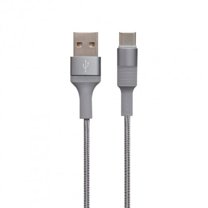 Кабель BOROFONE BX21 Outstanding for Type-C 3A/1m metal gray