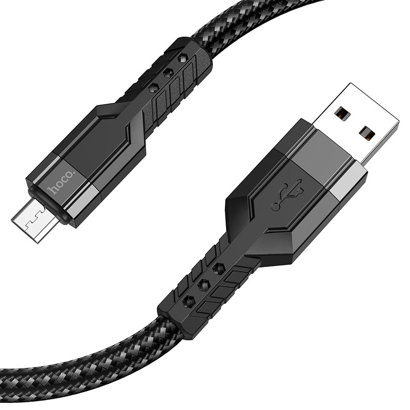 Кабель HOCO U110 charging data cable for Micro/2,4A/1,2m. Black