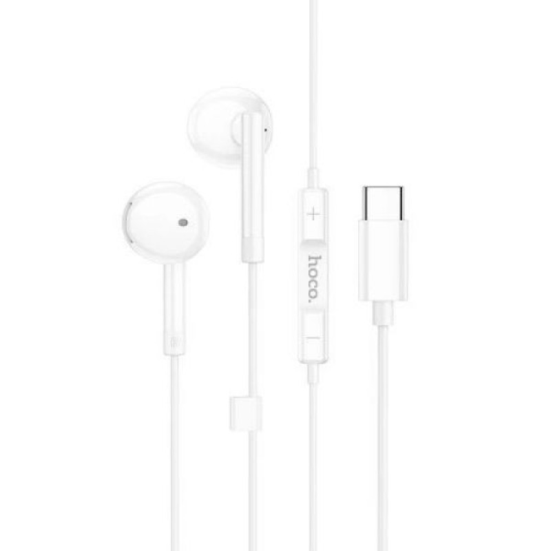 Наушники HOCO M95 Type-C wire-controlled digital earphones with microphone 1,2m White