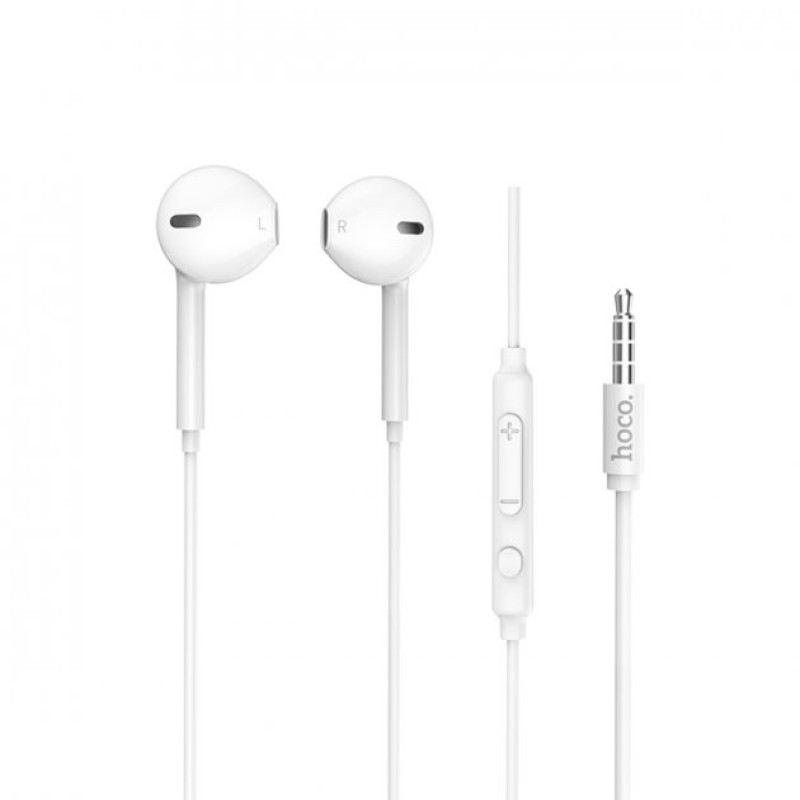 Наушники HOCO M55 Memory sound wire control earphones with mic White