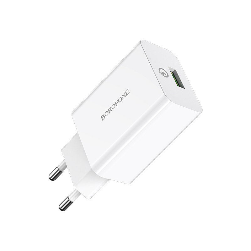 Мережевий зарядний пристрій BOROFONE BA21A Long QC3.0 1USB/3A/18W white