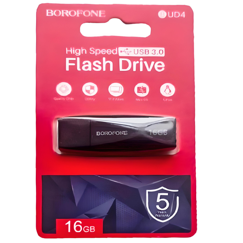 Флешка USB BOROFONE BUD4 Wonder USB 3.0 16Gb black