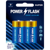Батарейка PowerFlash LR20 D щелочная Alkaline 2/12/96