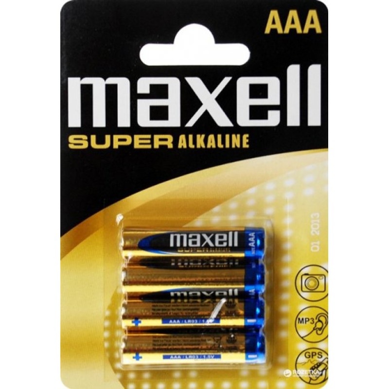 Лужна батарейка Maxell SUPER Alkaline AAA/LR03 4шт/уп blister   4/48