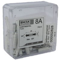 Запобіжники циліндричні 8 А (50 шт в паке)