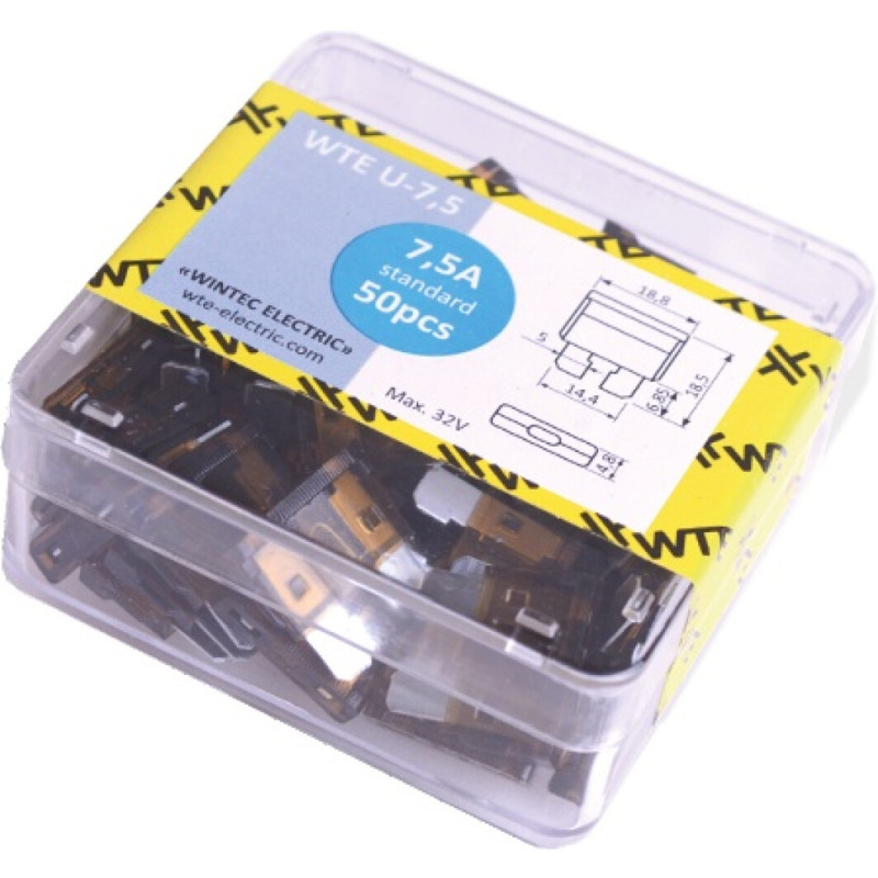Запобіжники плоскі міні  7,5А (50 шт в паке)