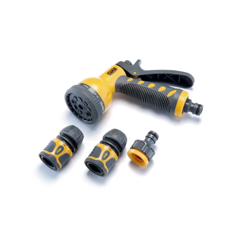 Набір: пістолет-розпилювач 9 режимів, конектори 3/4'', адаптер ½'' + 3/4''  (СИЛА)