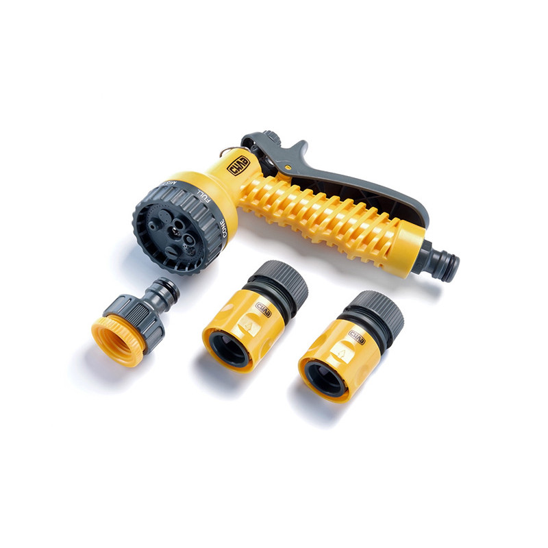 Набір: пістолет-розпилювач 7 режимів, конектори 3/4'', адаптер ½'' + 3/4''  (СИЛА)