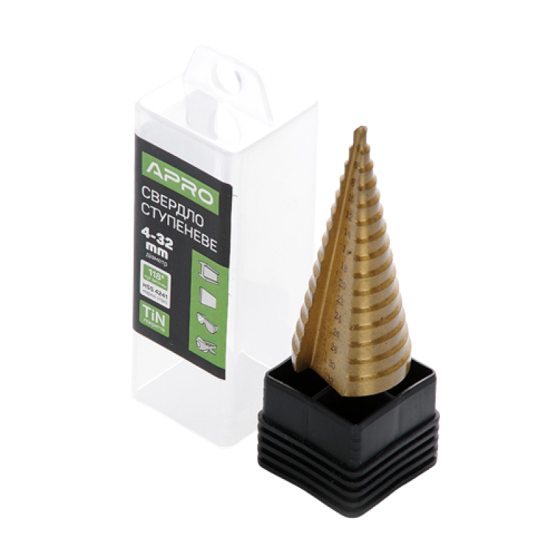 Свердло ступневе 4-32 мм  (APRO)